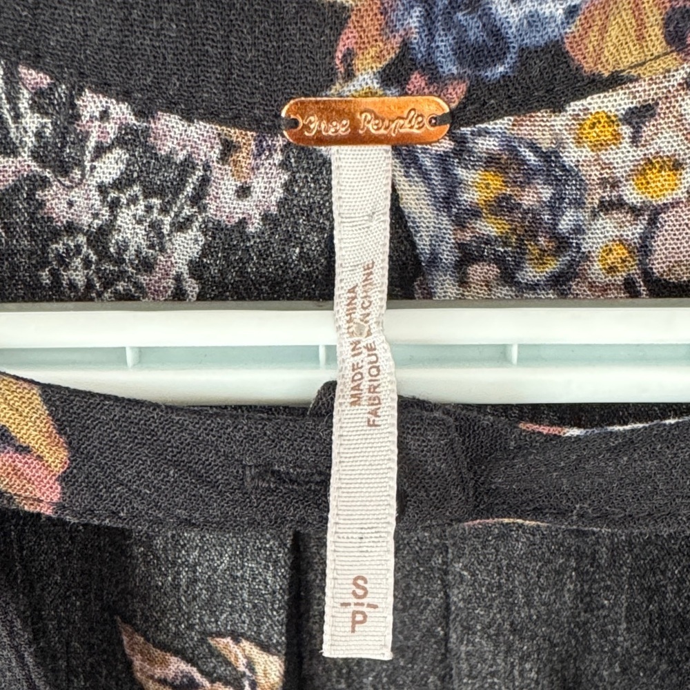 Free People Black Floral Sleeveless Swing Mini Dress Amall - Picture 2 of 8